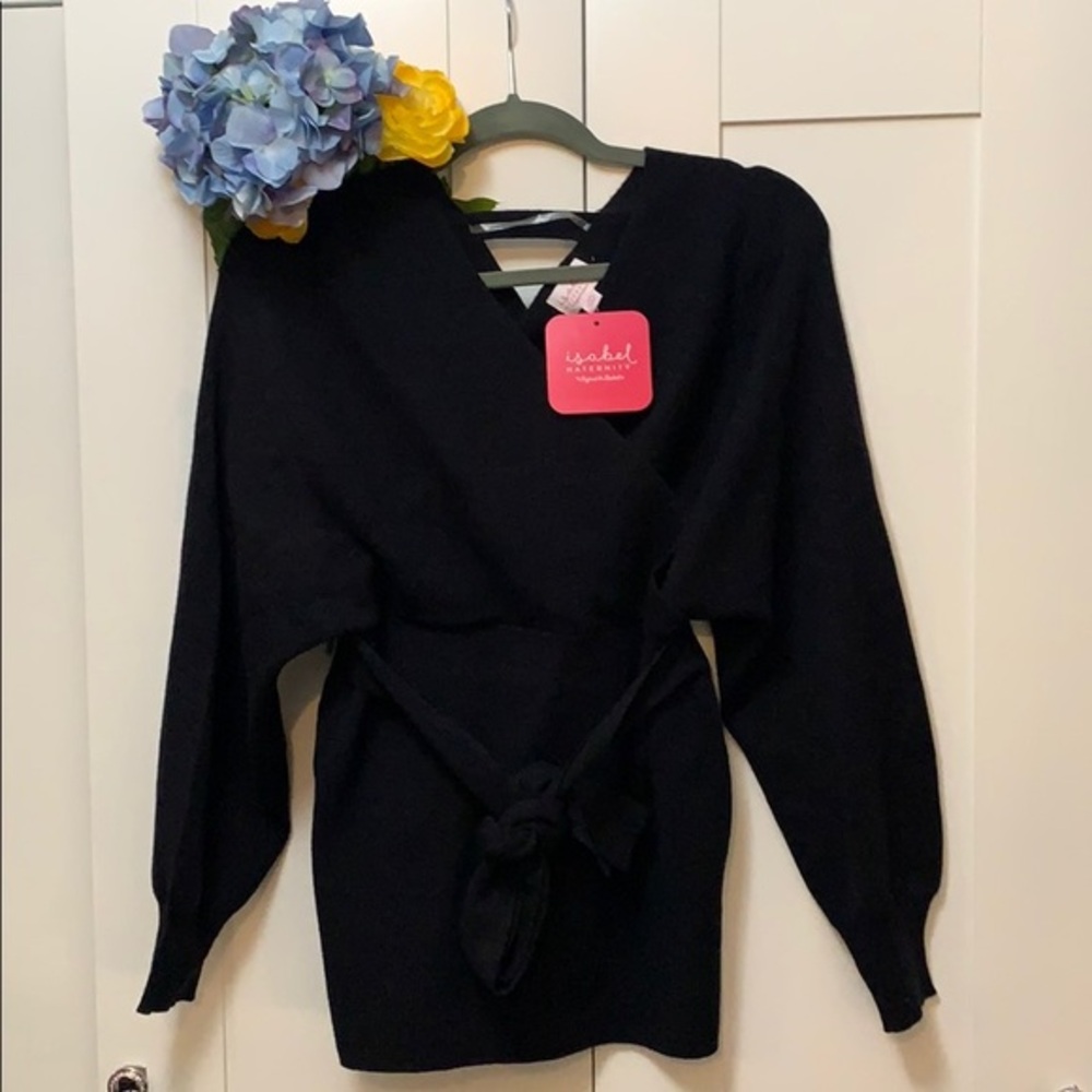 Women’s Maternity Sweater Belted and Crossover Front Accent  Sz XS NEW!